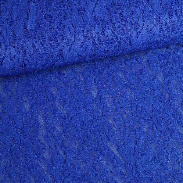 Lace fabric stretch cobalt