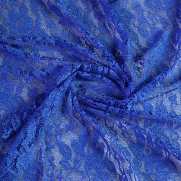Lace fabric stretch cobalt
