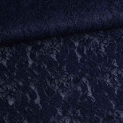 Lace fabric stretch navy