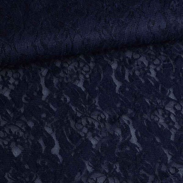 Lace fabric stretch navy