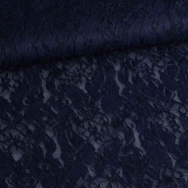 Lace fabric stretch navy