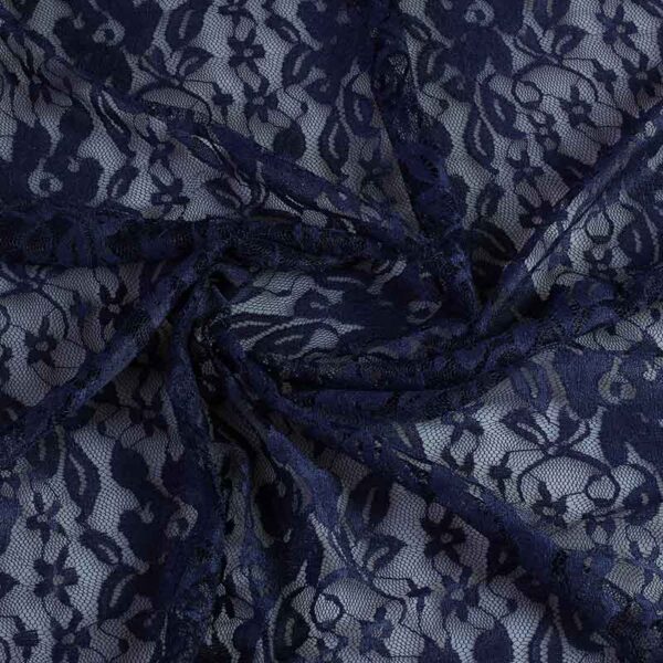 Lace fabric stretch navy