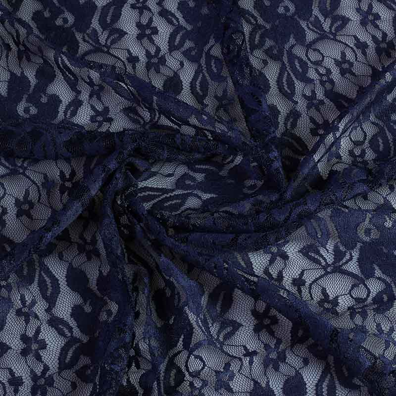 Lace fabric stretch navy
