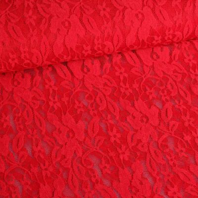 Lace fabric red