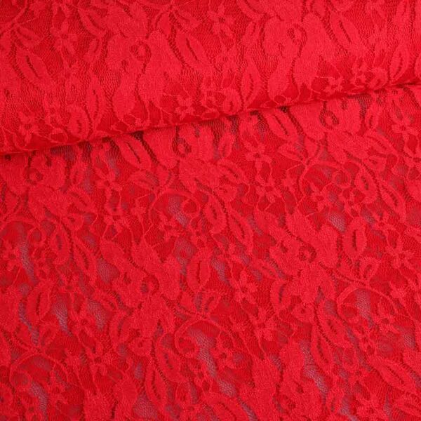 Lace fabric red