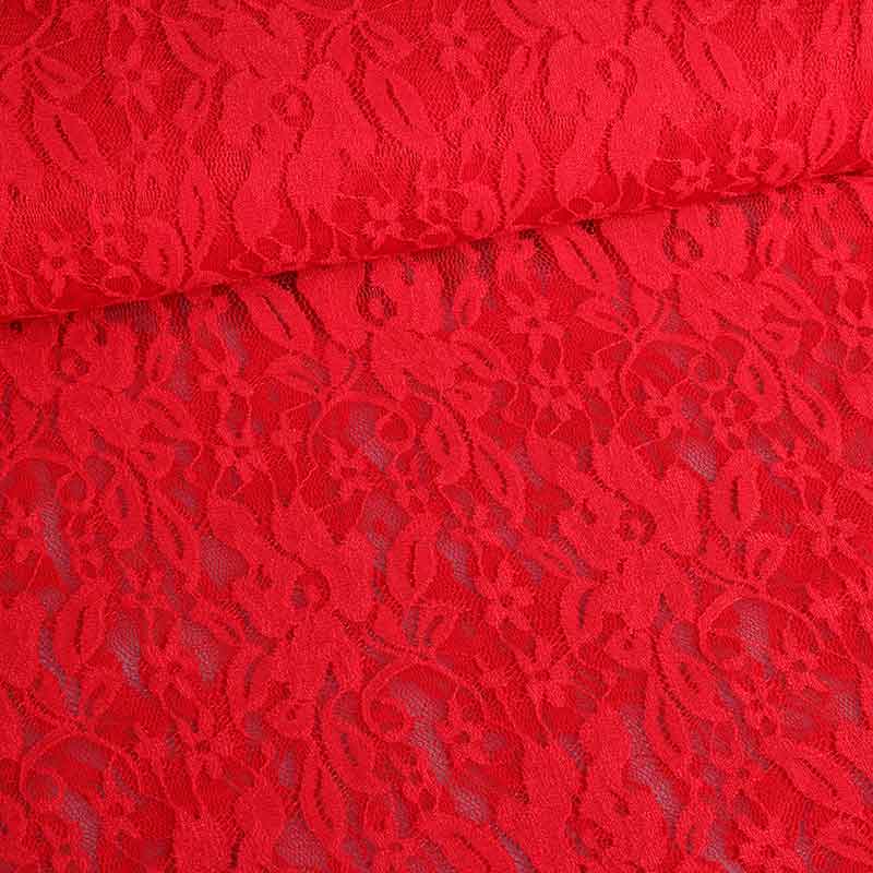 Lace fabric red
