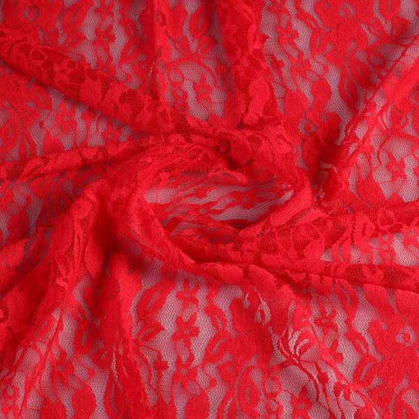 Lace fabric red