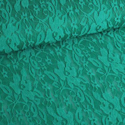 Lace fabric stretch green