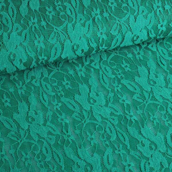 Lace fabric stretch green