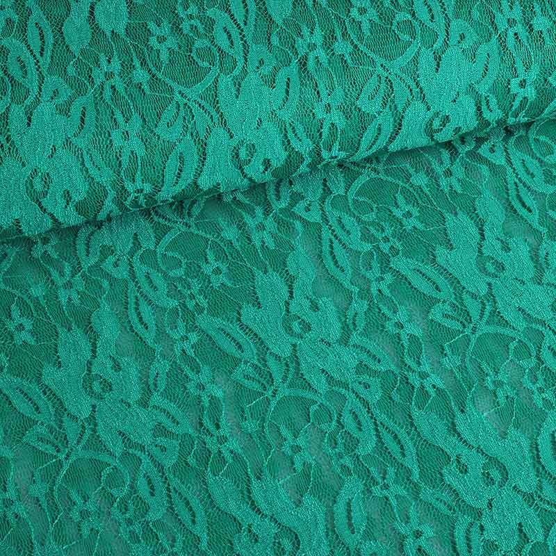 Lace fabric stretch green