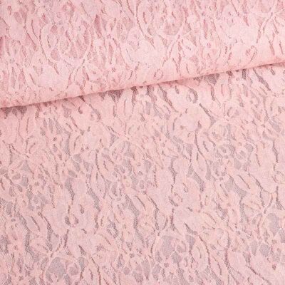 Lace fabric stretch rosy