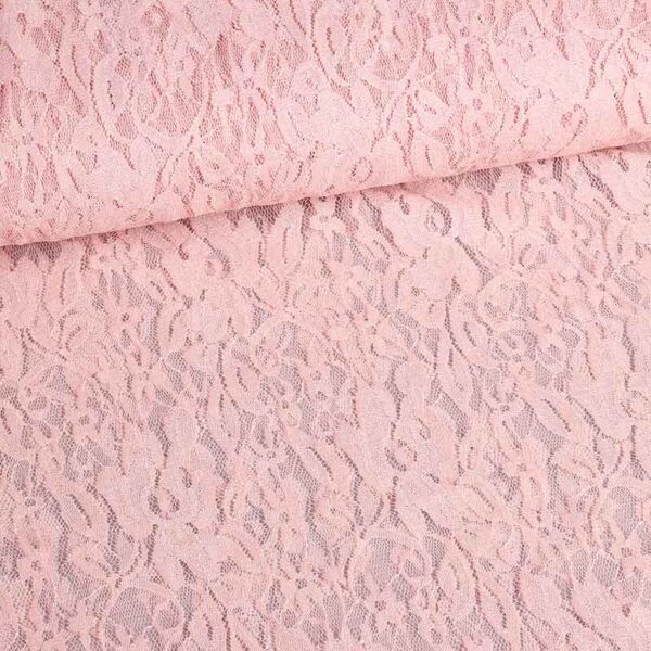 Lace fabric stretch rosy
