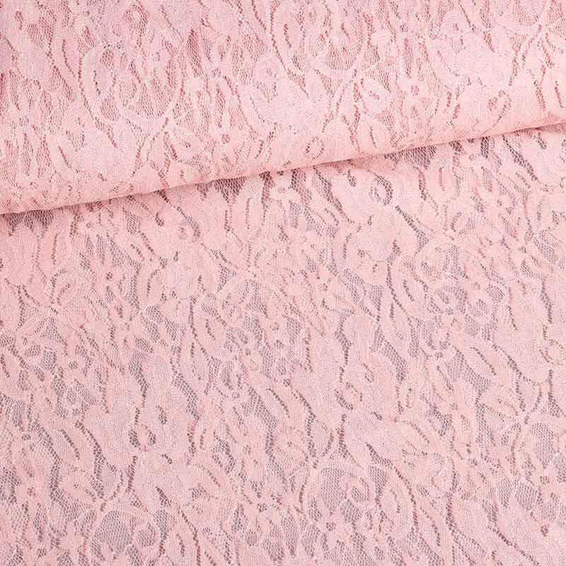 Lace fabric stretch rosy
