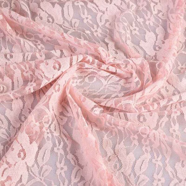 Lace fabric stretch rosy