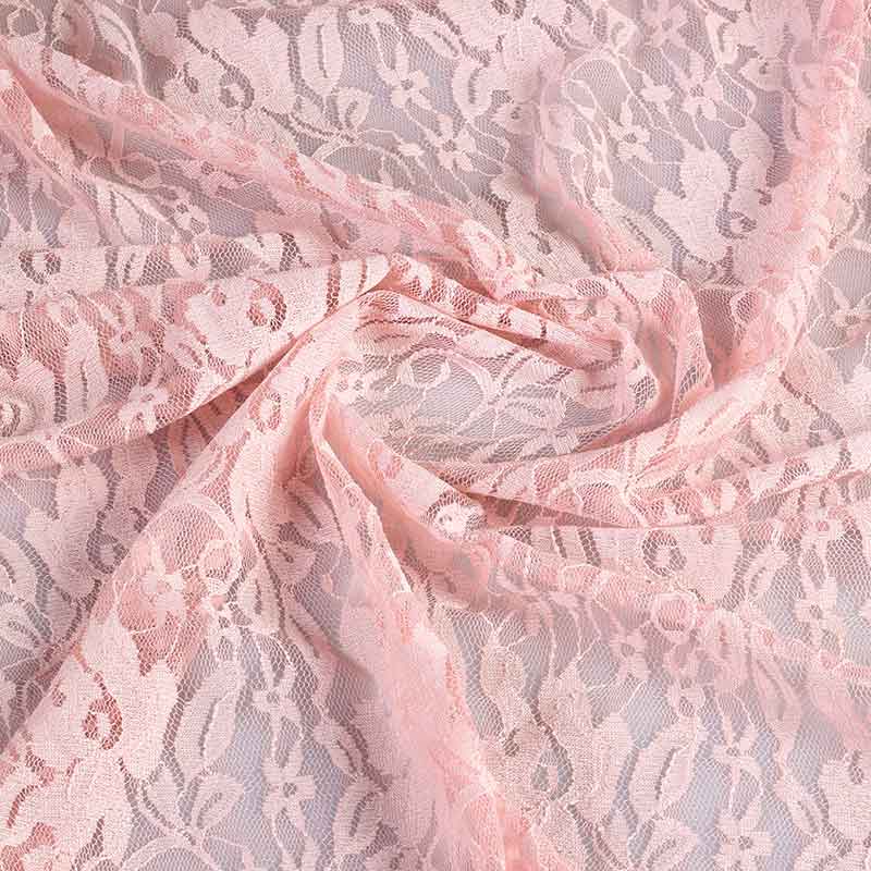 Lace fabric stretch rosy