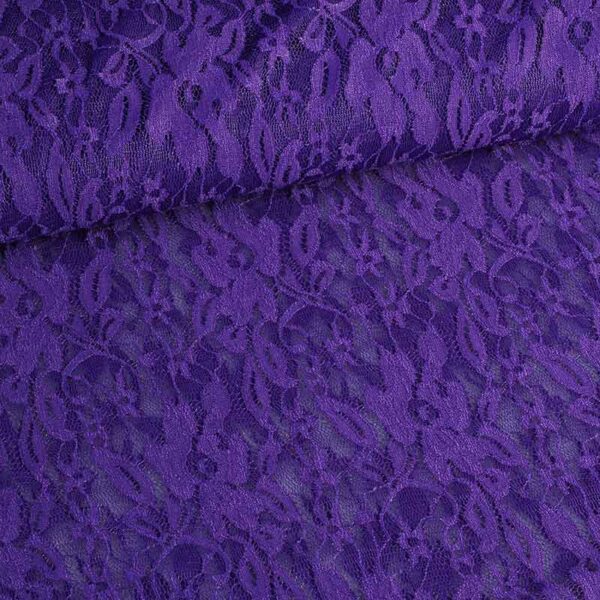 Lace fabric stretch purple
