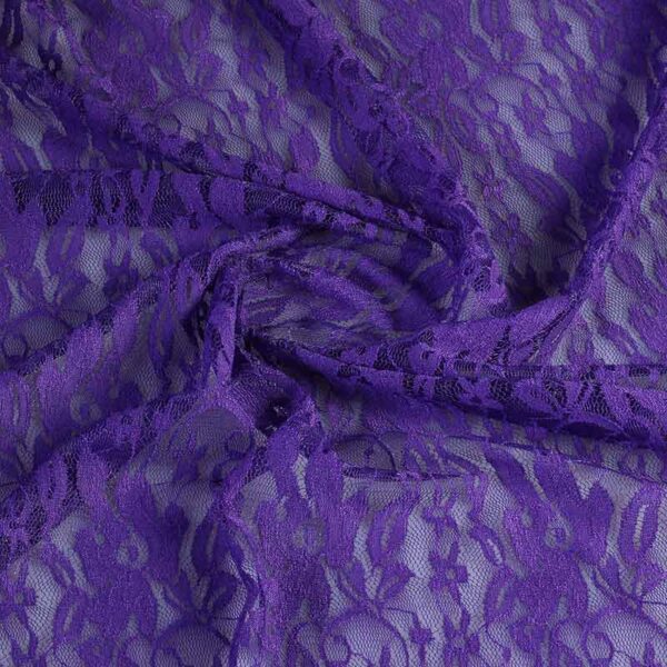 Lace fabric stretch purple