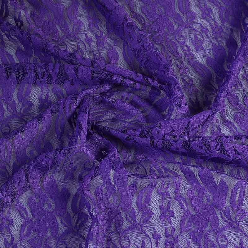 Lace fabric stretch purple