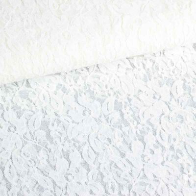 Lace fabric stretch ecru