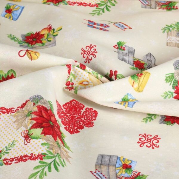 Ottoman fabric Christmas multicolor