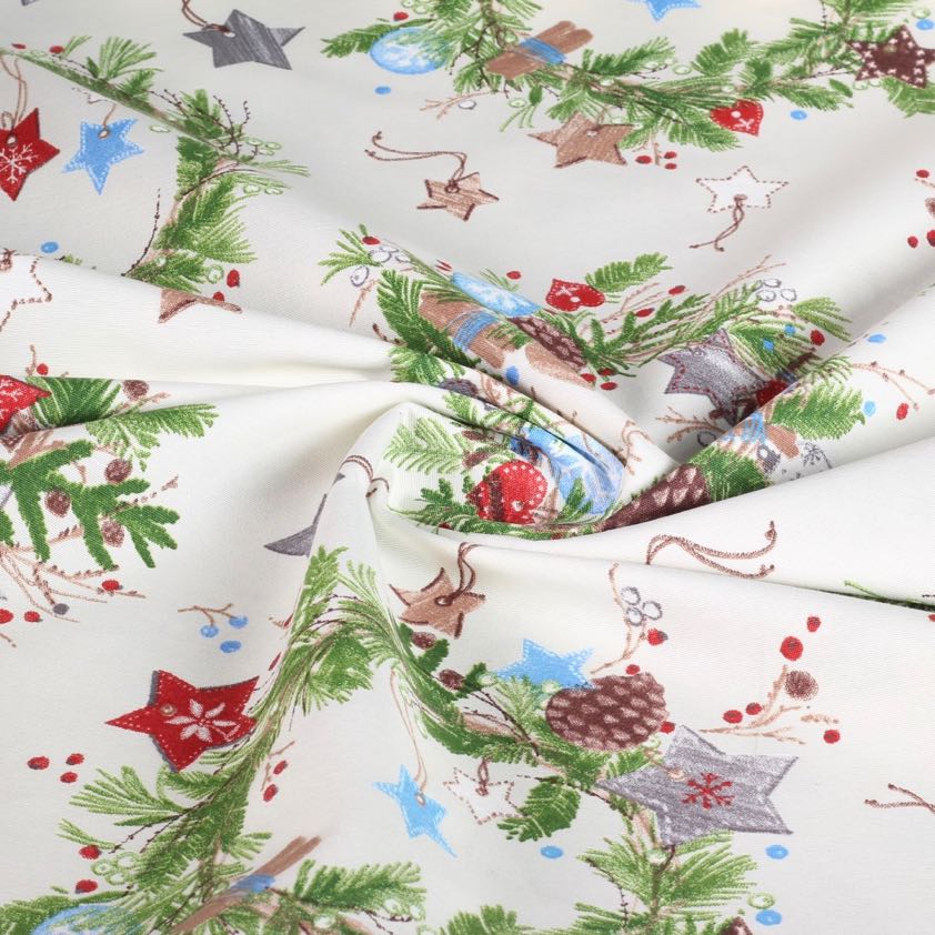 Christmas wreath fabric multicolor