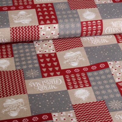 Kerstmix ottoman fabric multicolor