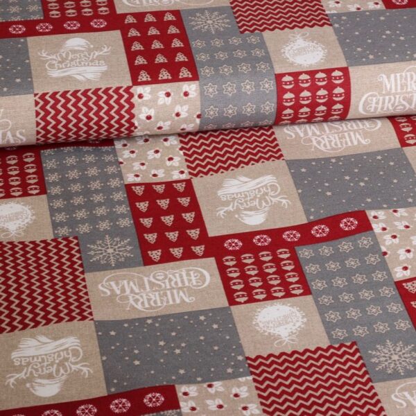 Kerstmix ottoman fabric multicolor