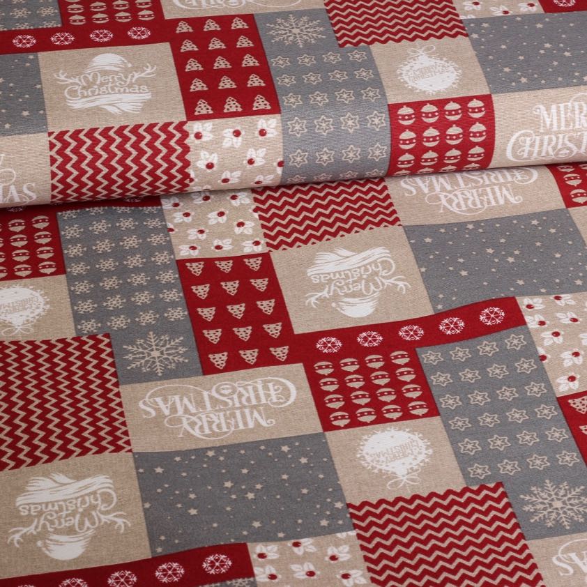 Kerstmix ottoman fabric multicolor
