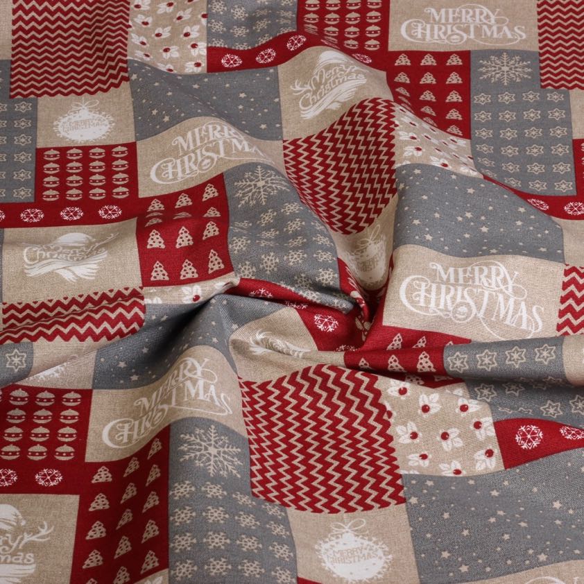 Kerstmix ottoman fabric multicolor