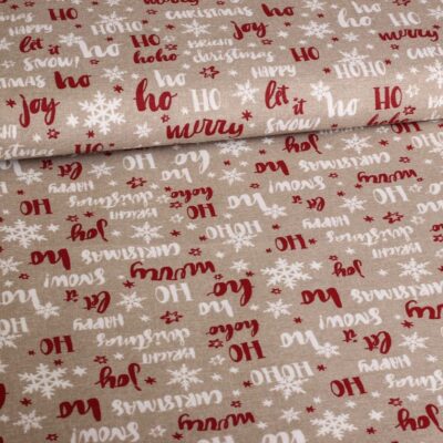 Ottoman fabric Kerstmix HoHoHo