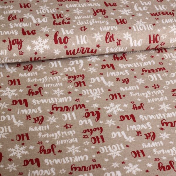 Ottoman fabric Kerstmix HoHoHo