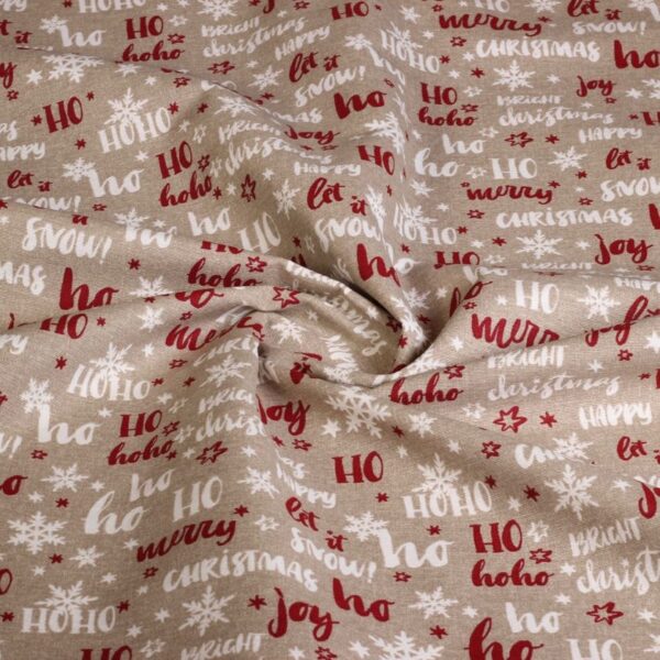 Ottoman fabric Kerstmix HoHoHo