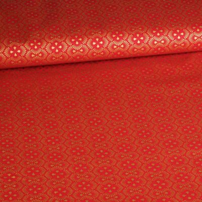 Poplin fantasy fabric Christmas red