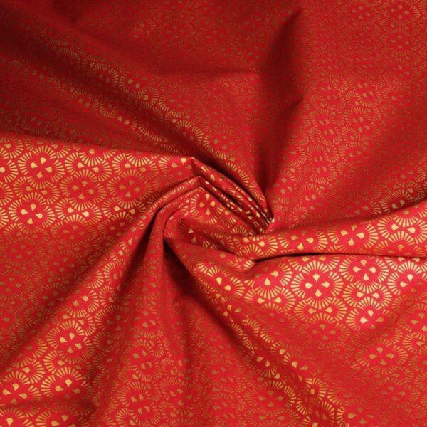 Poplin fantasy fabric Christmas red