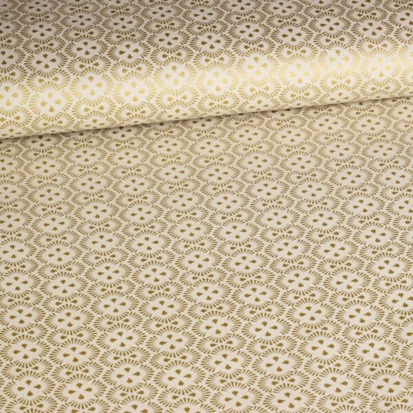 Poplin fantasy fabric Christmas beige