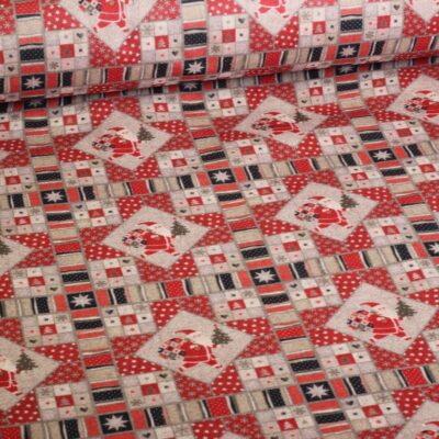 Christmas felt fabric printed