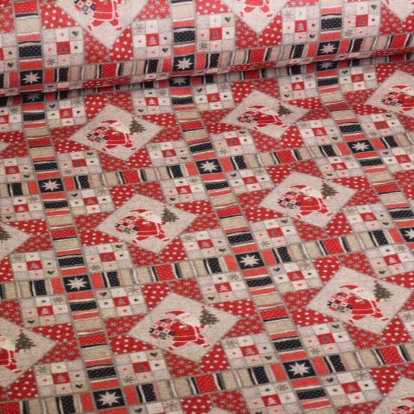 Christmas felt fabric printed