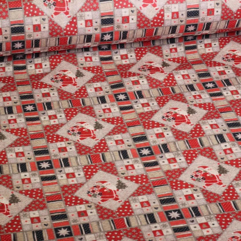 Christmas felt fabric printed