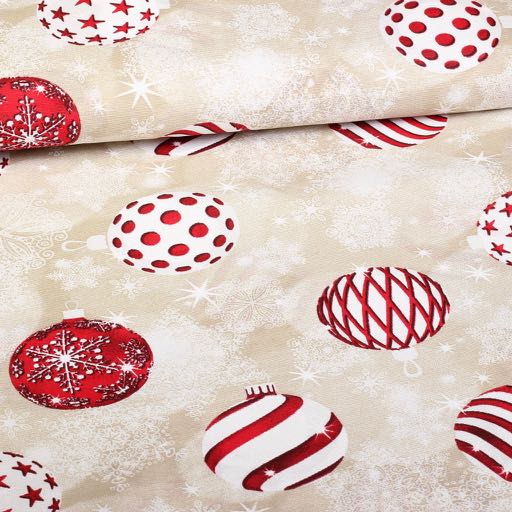 Christmas baubles ottoman fabric