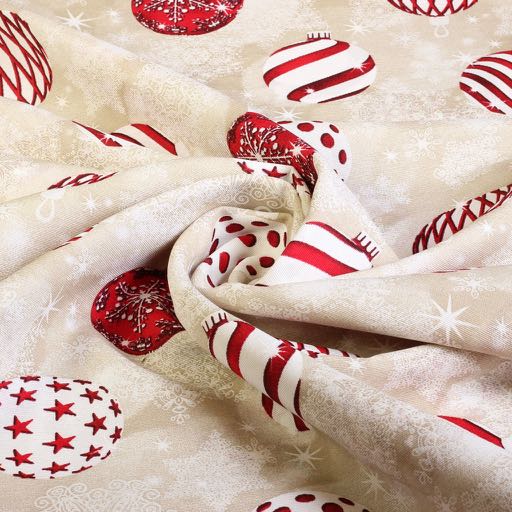 Christmas baubles ottoman fabric
