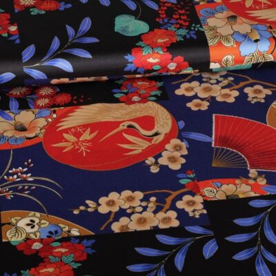 Satin fabric multicolor Japan