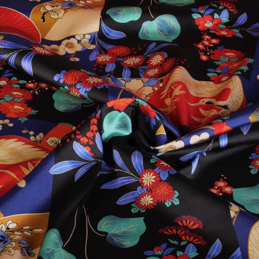 Satin fabric multicolor Japan
