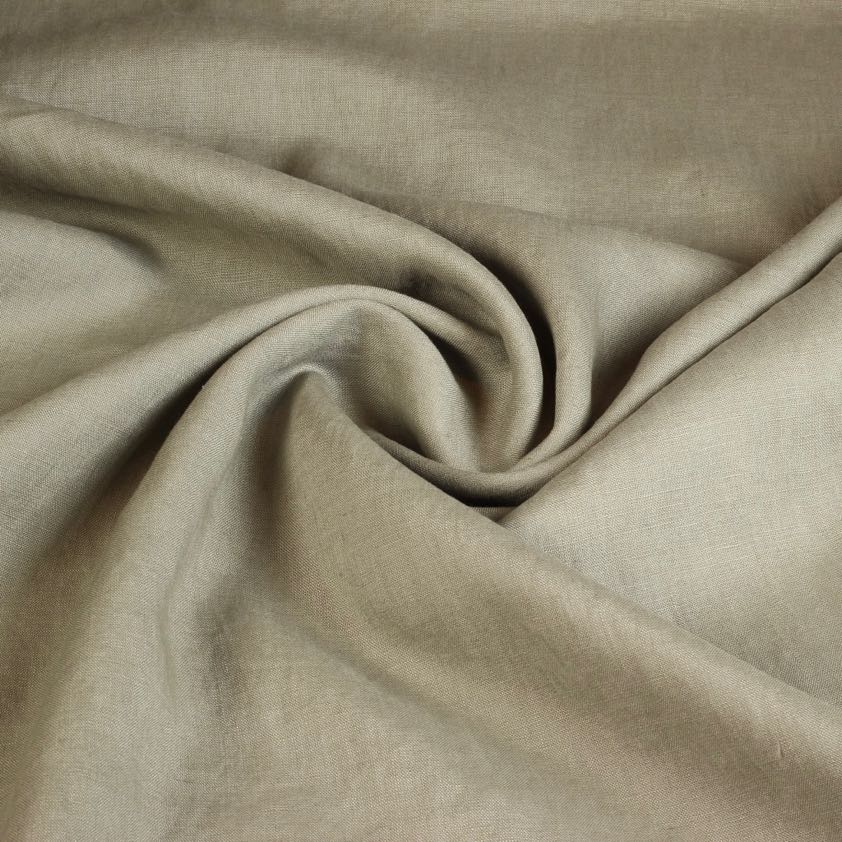 Linen fabric army green