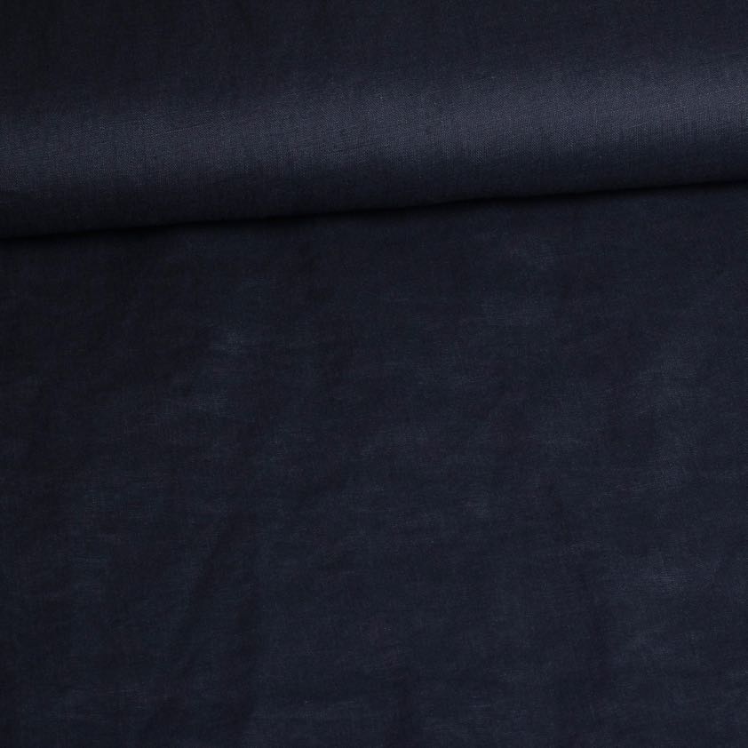 Linen fabric dark blue
