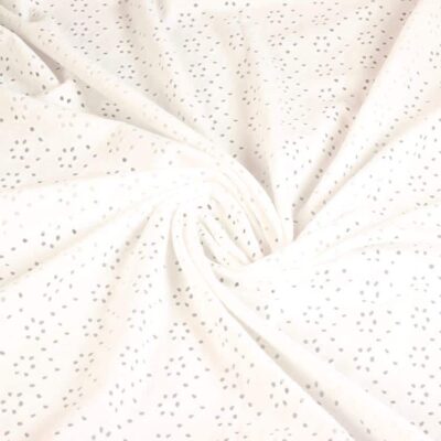 Jersey broderie fabric white