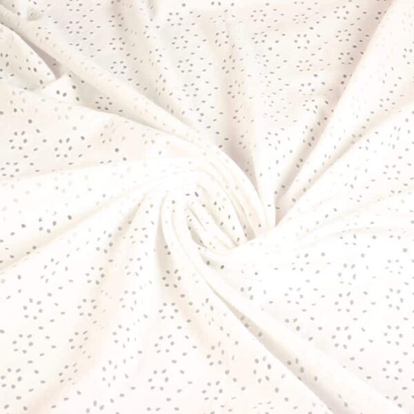 Jersey broderie fabric white