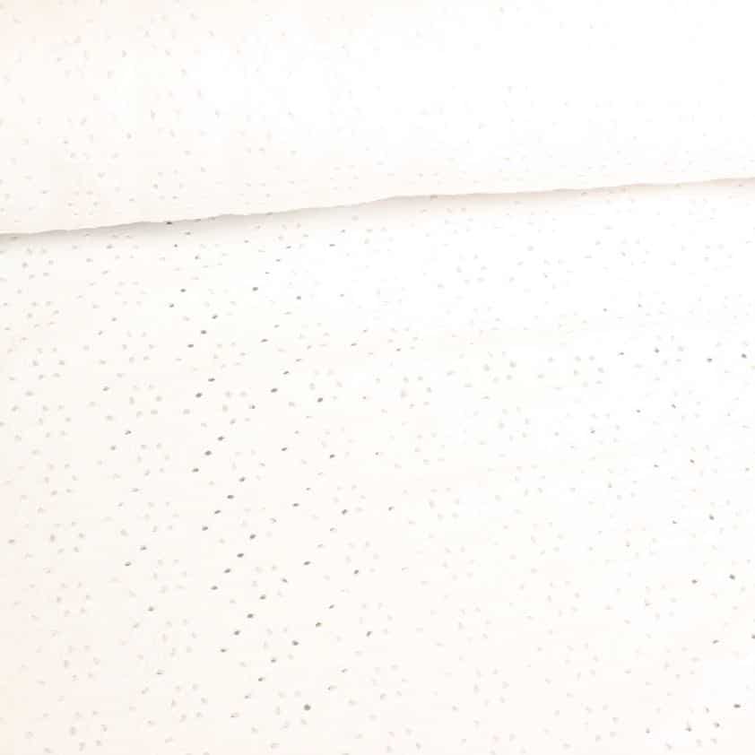 Jersey broderie fabric white
