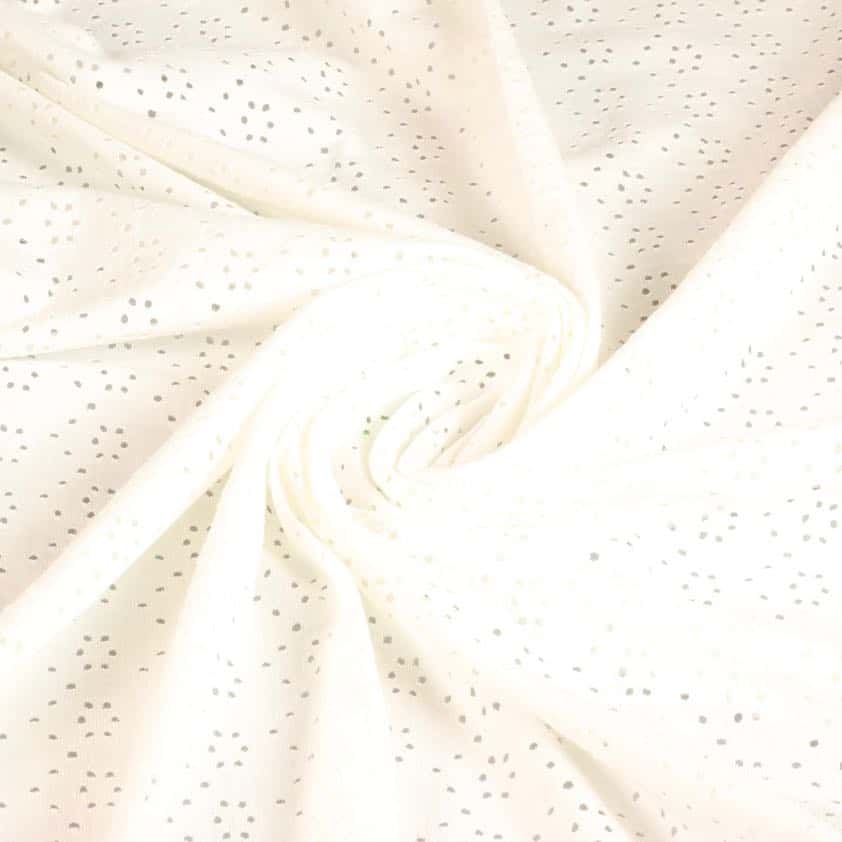 Jersey broderie fabric off-white
