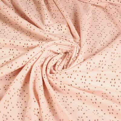 Jersey broderie fabric dusty pink