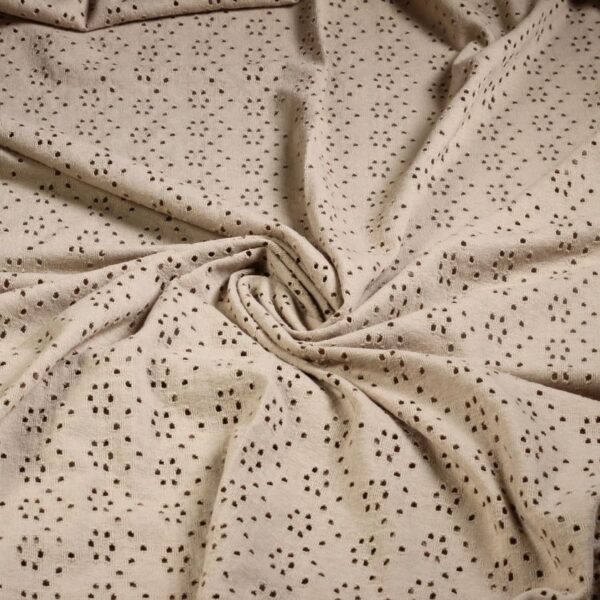 Jersey broderie fabric ecru